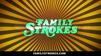 FamilyStrokes - Hot Milf Sucks Off Step-Son
