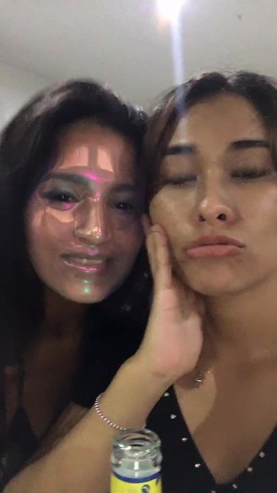 kelly cuesta with lesbian friend dancing