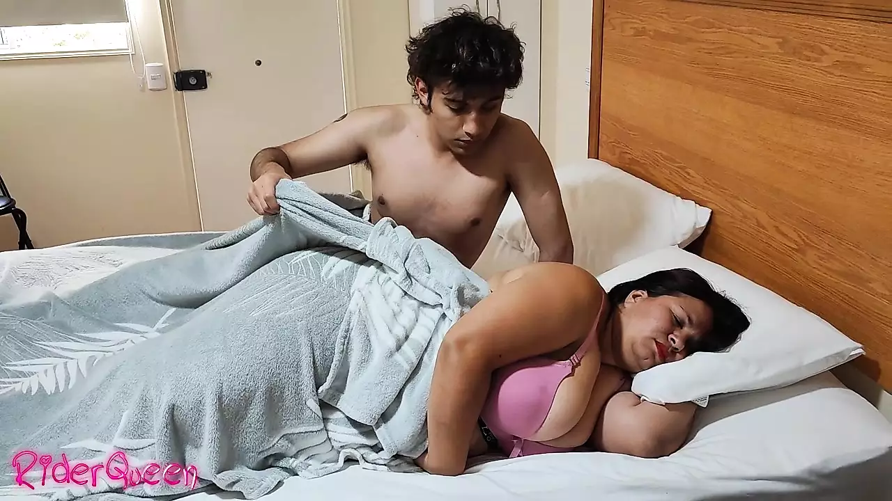 Stepson Fuck Stepmom Without Condom in travel - sharing bed