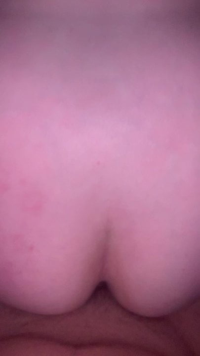 White bbw taking it from behind cream pie