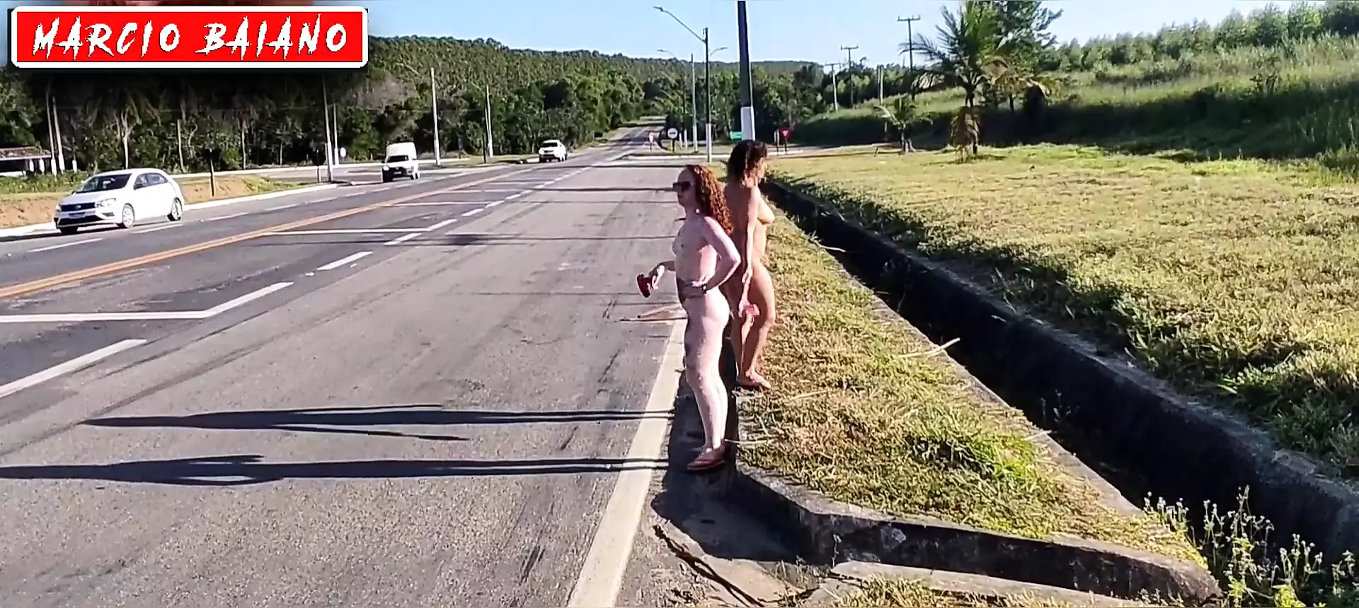 I took two hot girls for a walk in the city they got naked in the br and showed their pussy
