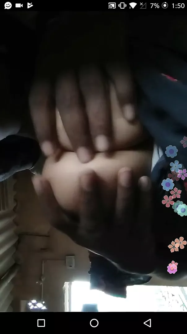 indian guy grabbing his wife's big tits live