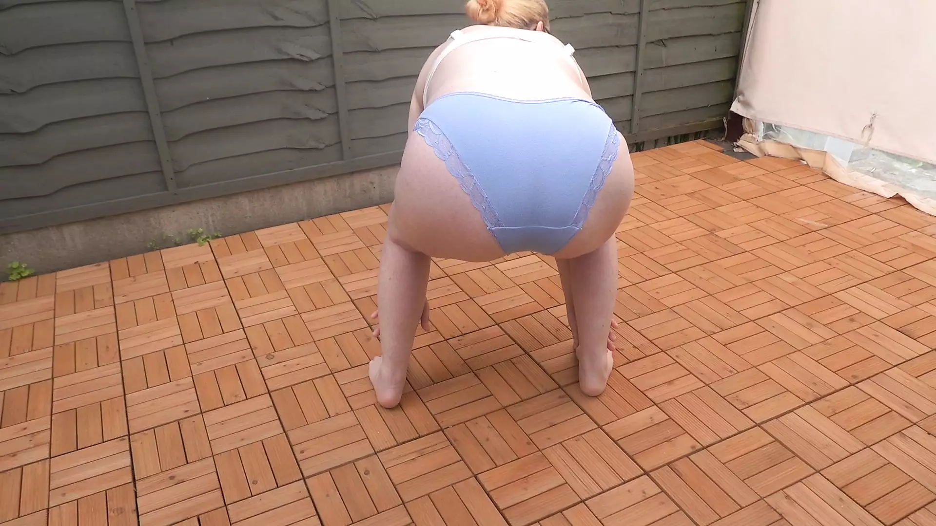 Wife in knickers and bra