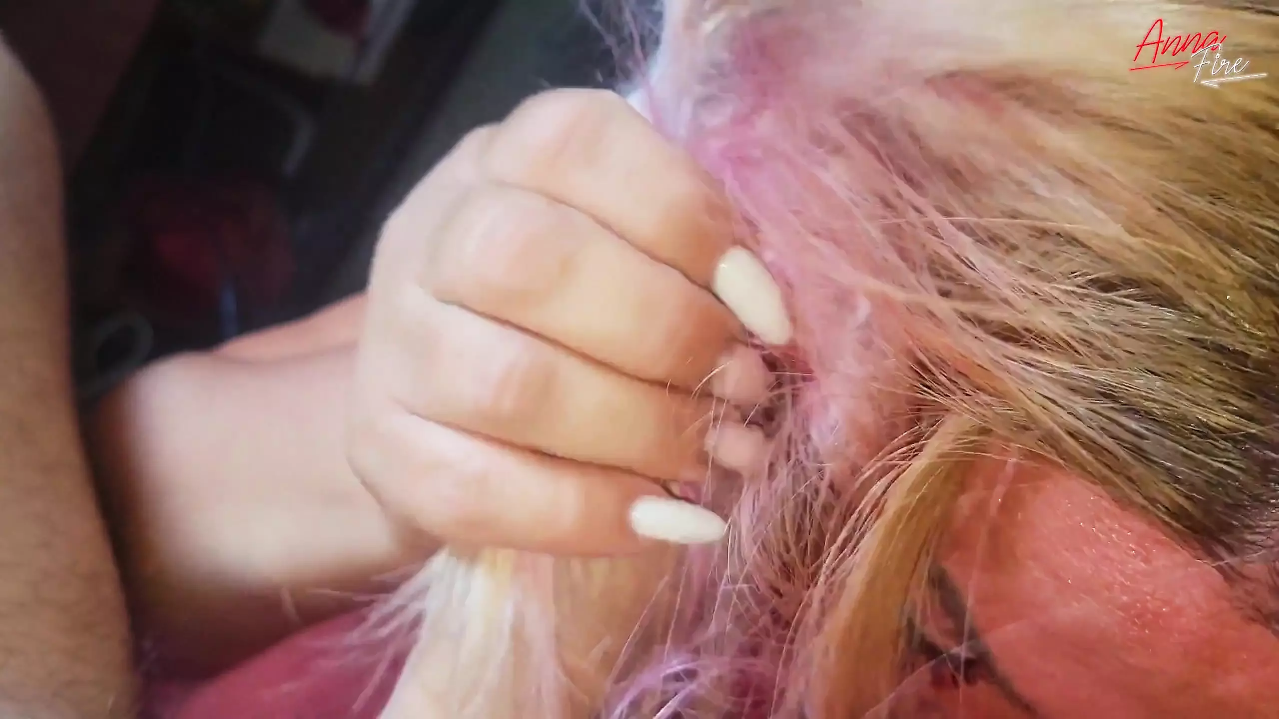 For the First Time I Do a Stepson Hairjob, Cum on My Hair