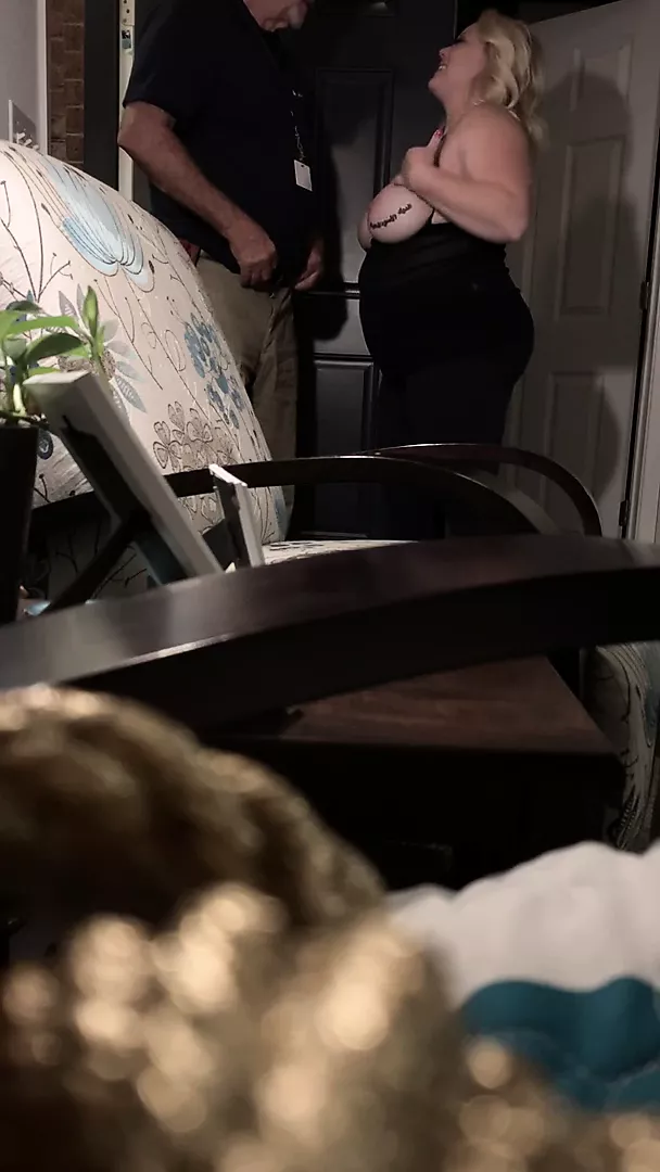 Delivery Guy touch my step mom
