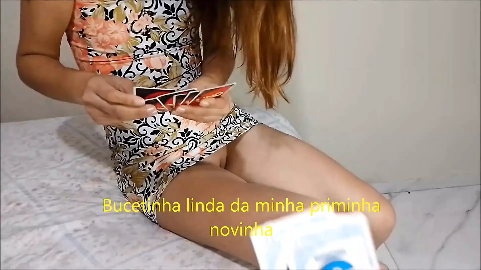 Girl Without Panties Plays Cards With Stepdad