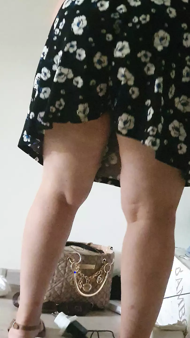 Step mom wear white thongs under mini skirt in front of step mom