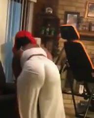 My aunt cleaning up