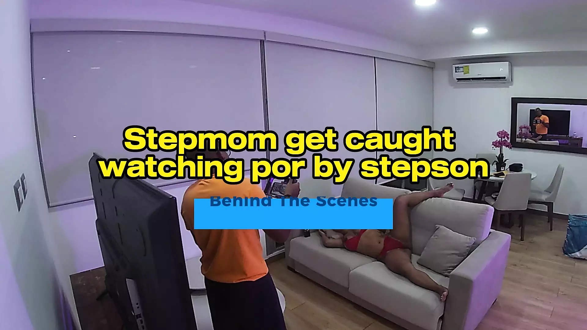 Stepmom caught watching porn by stepson !  Behind The Scenes
