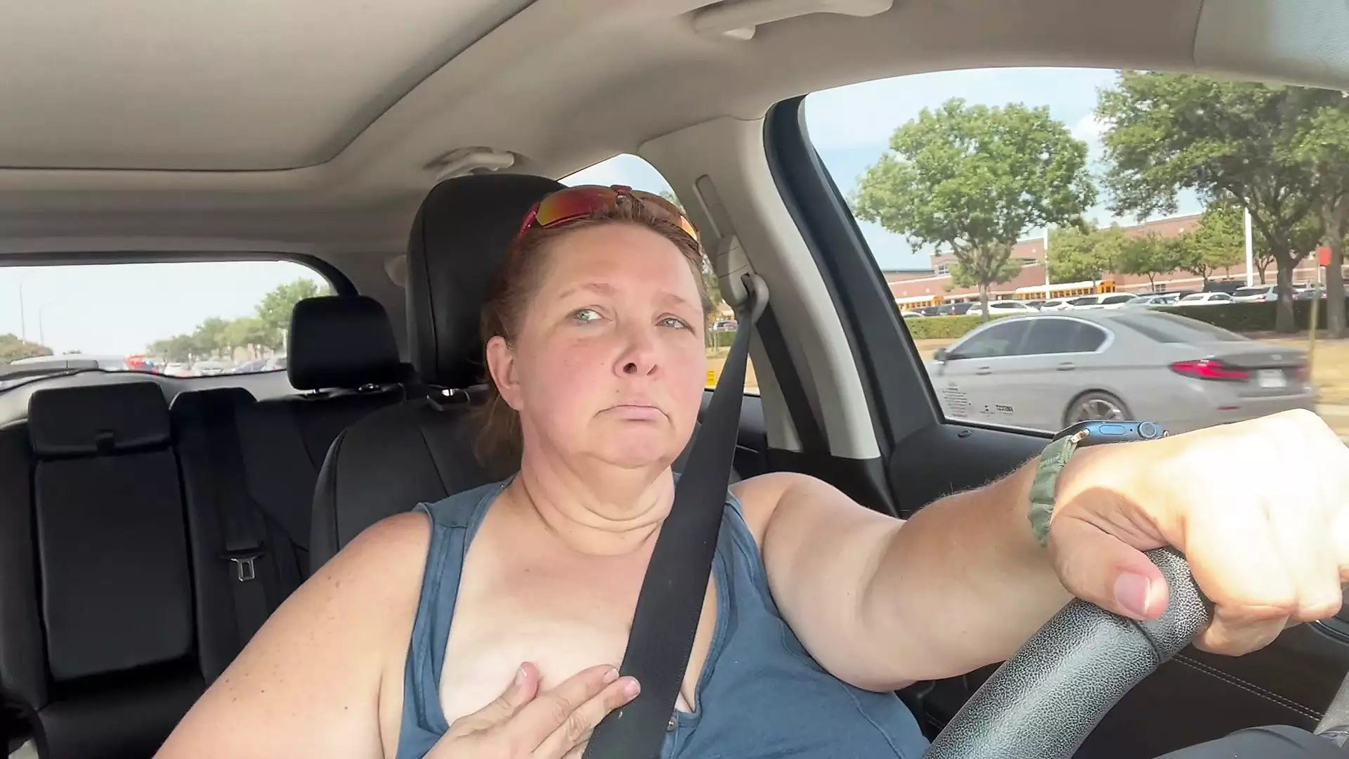 Waiting in the carpool line at school