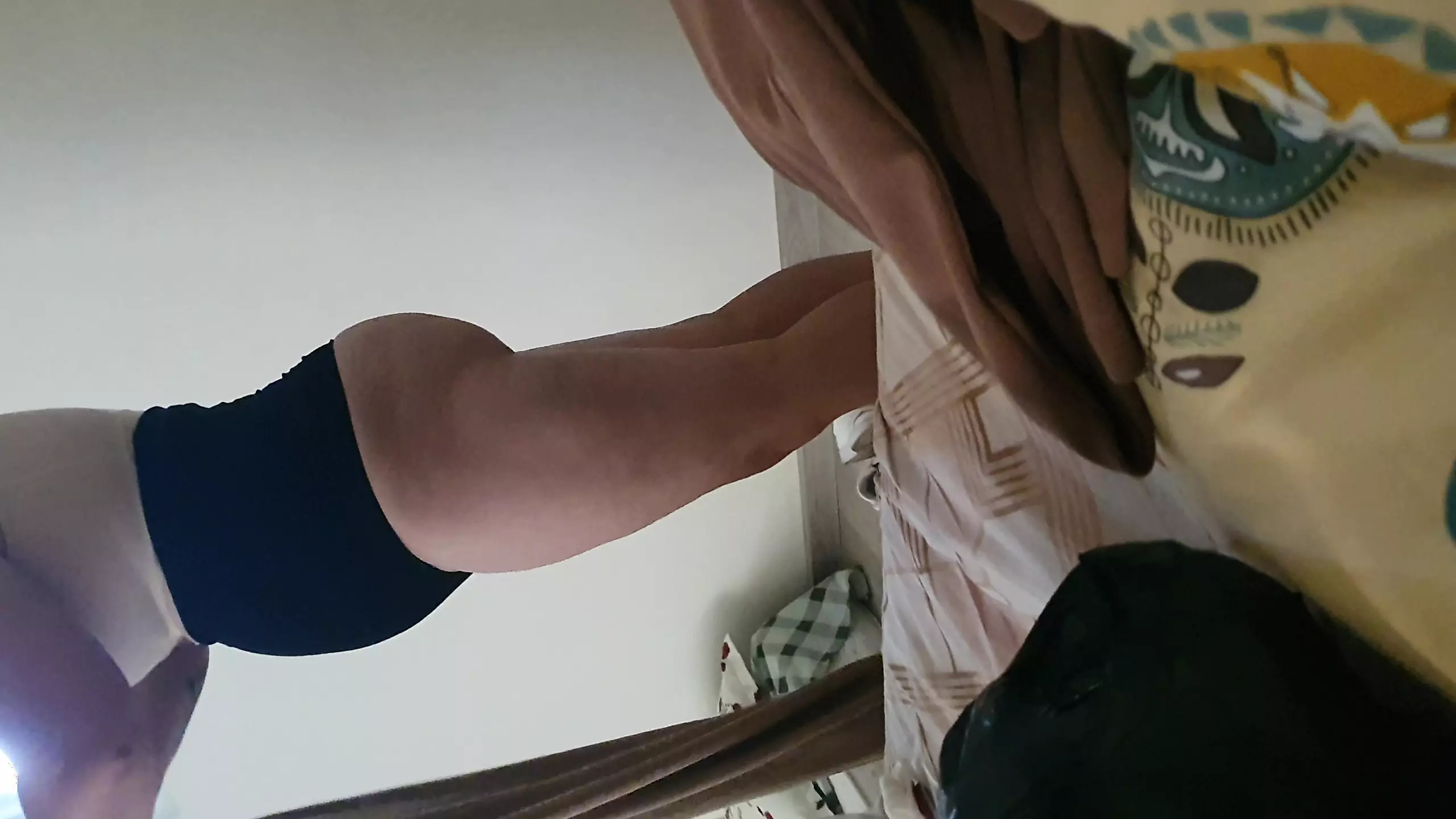 Step mom changing clothes in front of step son