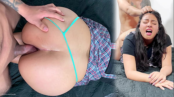 FIRST TIME ANAL! - Very painful anal surprise with a cute 18-year-old Latin student.