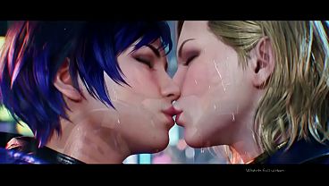 Reina Mishima x Nina Williams Lesbian Kissing (Tekken  AI generated)